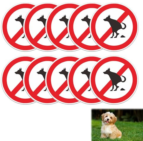 Panneau Crotte de Chien, Panneau Déjection Canine Interdite, Panneau Pas de Toilettes pour Chien, Panneaux Signalétiques Ronds, Déjection Canine Interdite, Panneau PVC, pour Jardins Et Lieux Privés