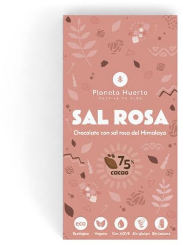 Tablette chocolat 75 % avec sel rose de l'Himalaya Eco Planeta potager 100 g