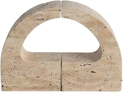 GddOGUK Support de Livre Solide Moderne, Serre-Livres créatifs en travertin, extrémités de Livre en Pierre décoratives, étagère décorative 210x50x150mm