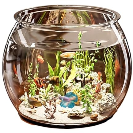 Kleines Aquarium, transparenter Zylinder, Heimdekoration, kompakter Wassertierbehälter für Zierfische, Tisch- oder Desktop-Display