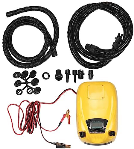 Junterone 12V Pompe à Air Pompe à Air Électrique pour Bateau de Pêche Gonflable GP80D Affichage LCD Mode Intelligent Portable