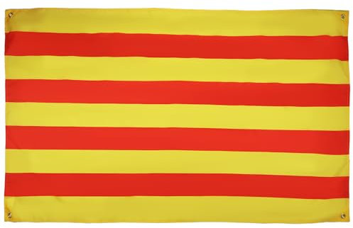AZ FLAG Bandera Cataluña 150x90 cm con 4 ojales, Pabellón Catalán para balcón o pared