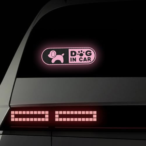 Leniutor 1 Stück Hund im Auto Aufkleber für Autos, hohe Intensität, reflektierend, Welpensicherheit, Auto-Stoßstangen-Aufkleber, wasserdicht, Vinyl, Nachtfahrsicherheitsaufkleber für Heck