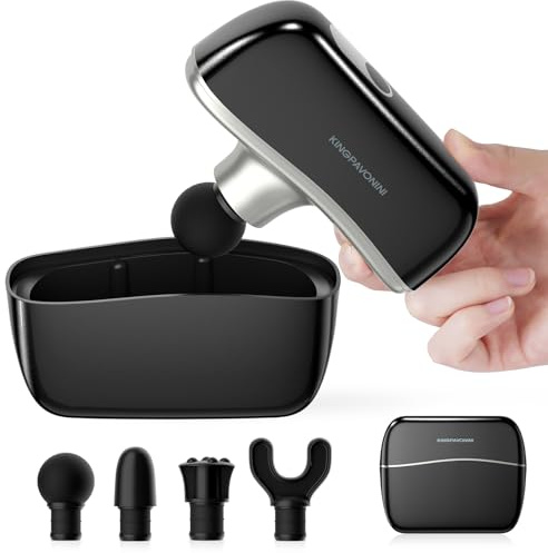 KingPavonini Mini Massagepistole mit All-in-One Aufbewahrungstasche, Pocket-Sized kleine Massage Gun für Tiefenmuskeln, 0,2kg Mini Massagegerät für Reisen, Fitness, Geschenk für Frauen und Männer