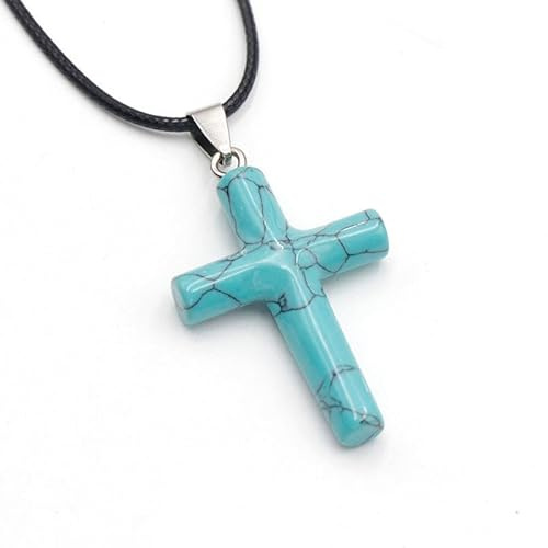 Generisch Kristall Kette,Verstellbare Seilkette, Modische Halskette Mit Kreuzanhänger Aus Natürlichem Edelsteinkristall, Energieschmuck Für Männer Und Frauen
