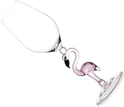 KOCKSHION Coupe à Vin Flamant Rose en Verre, Élégante, Rose, 1 Pièce | Style Chic pour Restaurant et Banquet, pour Mariages, Anniversaires, Fêtes et Soirées