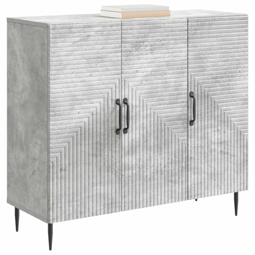 vidaXL Sideboard Betongrau 89 x 34,5 x 80 cm Holzwerkstoff, Wohnzimmer, Vintage Sideboard, rechteckiges Design, praktische Aufbewahrung, stylishe Möbel, ordentliche Lösung
