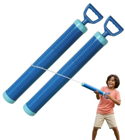 alldoro Wasserspritze 2er Set 55 cm, Wasserblaster, Spritzpistole | Blaue Wasserblaster mit sehr hoher Reichweite für Garten & Strand, ideal als Geschenk für Kinder, Für Kinder ab 3 Jahre