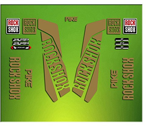 Pegatinas HORQUILLA Rock Shox Pike 2016 ELX27 Stickers Aufkleber AUTOCOLLANT ADESIVI Bicicleta Cycle MTB Bike 26 Y 27.5 ORO/Gold