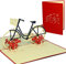 POP UP 3D Karte Geburtstagskarte Gutschein Venlo DAMENFAHRRAD rot (#156)