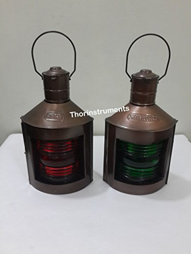 Lanterne in metallo per porta e dritta ~ Set di 2 ~ lampade a olio per navi ~ luce nautica rustica vintage decorazione per la casa regali