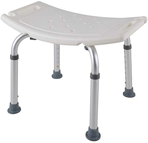 HENGMEI Aluminium Höhenverstellbar Badhocker Duschstuhl Duschhilfe Duschsitz Badsitz Duschhocker für die professionelle Pflege (Modell A)