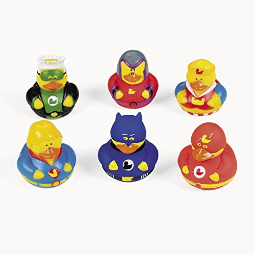 cama24com Gummiente Superhelden 4 Stück Gummi-Enten Spritzente Palandi® Sticker