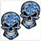 SkinoEu® 2 Stück Vinyl Aufkleber Autoaufkleber Bomb Stickers Schädel Totenkopf Blau Stickers Auto Moto Motorrad Fahrrad Helm Fenster Tür Tuning B 50