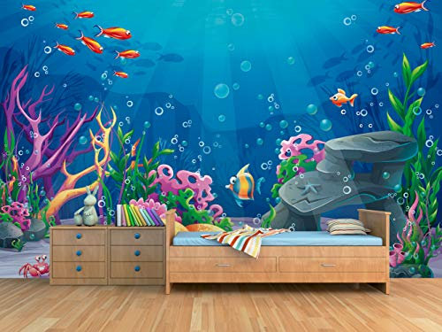 Papel Pintado Para Pared Fondo marino | Fotomural para paredes | Mural | Papel Pintado | Varias Medidas 200 x 150 cm | Decoración Habitaciones | Infantiles
