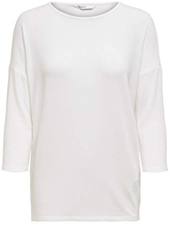 ONLY Women's Onlglamour 3/4 Top JRS Noos Sweater, Cloud Dancer, S