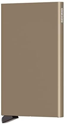 Secrid Card Protector Color Sand Kartenetui aus Aluminium, Farbe: Sand, für 4 Karten mit oder 6 Karten ohne Prägung, Maße: 10,2 x 6,3 x 0,8 cm, C-Sand