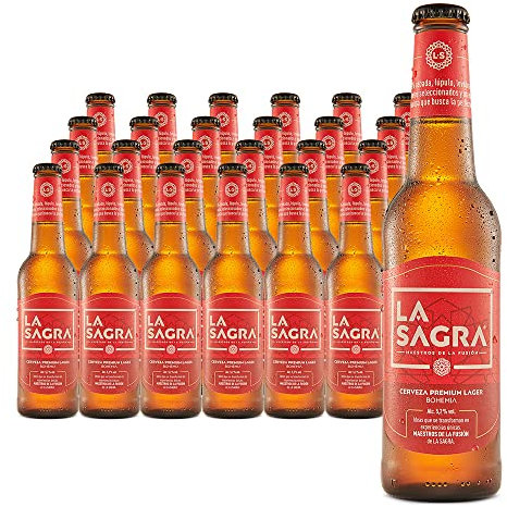 La Sagra - Cerveza Lager estilo Pilsner - Alc. 5,2% Vol. - Caja de 24 botellas de 330 ml - Total: 7920 ml