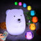 Glinrui Bär Nachtlicht für Kinder - 9 Farben Nachttischlampe Kinderzimmerlampe Tragbare Silikon Nachtlampe Raumdekoration - Zeiteinstellung/Lichtintensität Einstellbar - Mittel