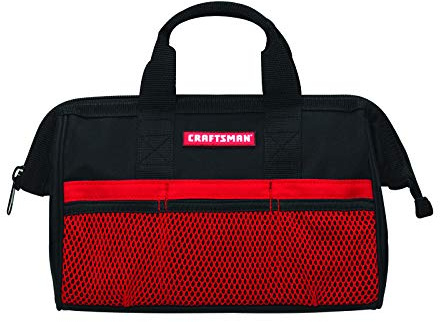 Craftsman 13 in. W Wide Mouth Tool Bag 6 pocket Black/Red