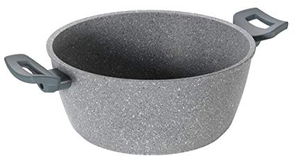 MOPITA ROCCIA VIVA Casseruola Multistrato Antiaderente, Padella per tutti i piani cottura (No Induzione) , Rivestimento 5 strati Antigraffio, Manico Soft Touch
