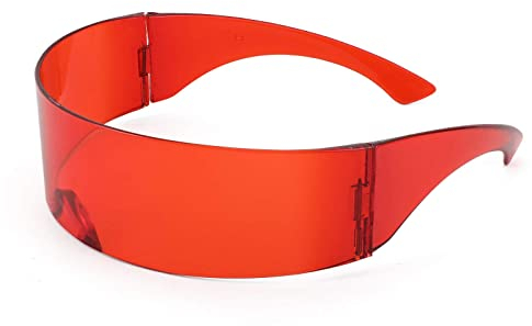 FEISEDY Futuristische Sonnenbrille Schmale Zyklopen Schnell Brille Herren Damen für Halloween Weihnachten Karneval Festivals Rollenspiel B2740