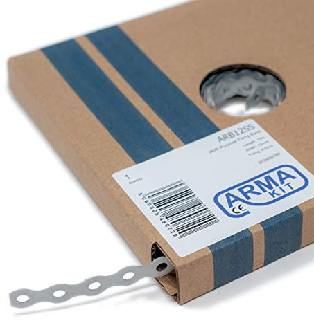 Stainless Steel Band Metal Fixing Strap with Perforated Holes, Builders All Round Band 10 Meter Roll (12mm Stainless Steel)