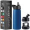 Triple-Insulated Stainless Steel Water Bottle with Straw Lid - Flip-Top Lid - Wide-Mouth Cap (25 oz) Insulated Water Bottles, Keeps Hot and Cold - Sports Canteen Water Bottle