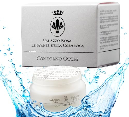 Palazzo Rosa Contorno Occhi 15 Ml - Crema Antirughe, Occhiaie e Borse per Donna e Uomo - Idratante con Acido Ialuronico combatte le Palpebre Cadenti, Antiocchiaie, Antiborse