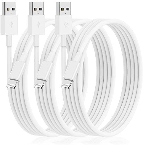 Paquete de 3 para cable de carga largo de iPhone [certificado por Apple MFi], cables de cargador de iPhone Apple Lightning a USB de 3M para iPhone 14/13/12 Pro Max/Mini/iPhone SE
