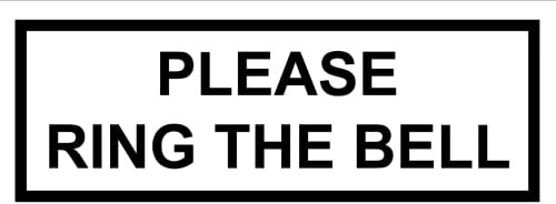 Reception Sign Adhesive Sticker Decal Notice For Service Please Ring The Bell Sign Self Adhesive Gloss Sticker 165mm x 65mm