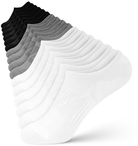 wernies No Show Socks for Women - 8 Pairs Low Cut Invisible Casual Short Ankle Socks for women Black/White/Gray 5-8
