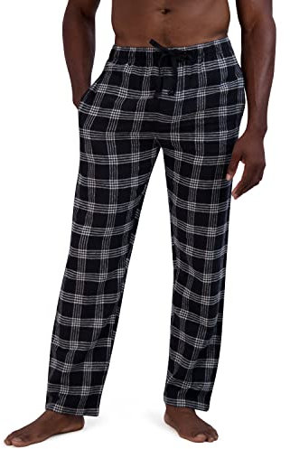 Hanes Ultimate Herren Flanellhose, Black Plaid, XX-Large