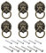 sourcing map 6 Stück Löwen Schublade Ziehen 1.57x1.97 Löwenkopf Zieht Knauf Ring Schublade Ziehen mit Schrauben für Kommode Kleiderschrank Küchenschrank Bronze