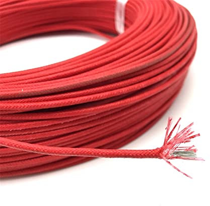 Câble chauffant Fil électrique tressé en fibre de verre, 0,3 0,5 0,75 1 1,5 2 2,5 4 mm2, câble isolé en caoutchouc résistant aux hautes températures Chauffage durable ( Size : 50m , Color : 4mm2 )
