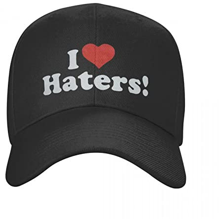 Baseball Cap Fashion I Love Haters Baseball Cap für Damen Herren Verstellbarer Humor Slogan Dad Hat Performance