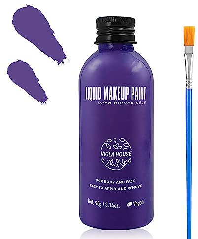VIOLA HOUSE Face Body Paint, Vernice Per Il Corpo Del Viso, Pittura Liquida Per Bambini e Adulti, Christmas Halloween Party Fancy Dress Paletta Di Bellezza (Viola)