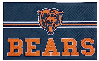 Team Sports America NFL Fußmatte | 71,1 x 40,6 cm | geprägte Kreuzschraffur | rutschfeste Unterseite | Innen- und Außendekoration (Chicago Bears)