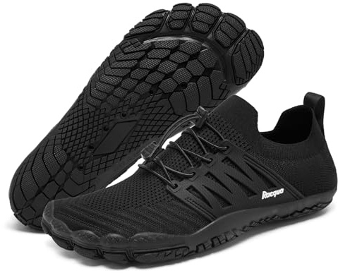 Racqua Quick Dry Water Shoes Aqua Barefoot Beach Non Slip Breathable Swim Pool Hiking Shoes for Men Women Black EU46=UK12.5