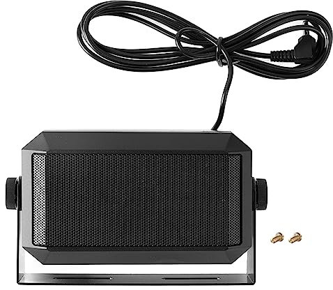 Tyenaza External Speaker, Rectangular 3.5mm Plug Car Radio Speaker for Ham Radio CB Radio Scanner