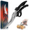 CXRYLZ Kitchen Scissors Heavy Duty, Poultry Shears with Safety Lock, Hang Hole and Anti-Slip Handle, Largescissors for Kitchen Use, Cutter Food, Chicken, Fish, Meat, Pizza, Herb, Shredding