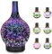 Diffuseur d'huiles essentielles avec 6x10ml Set d'huiles Essentielles Diffuseur d'air électrique Humidificateur pour huiles essentielles Diffuseur d'arôme à ultrasons 120 ML Arrêt Automatique