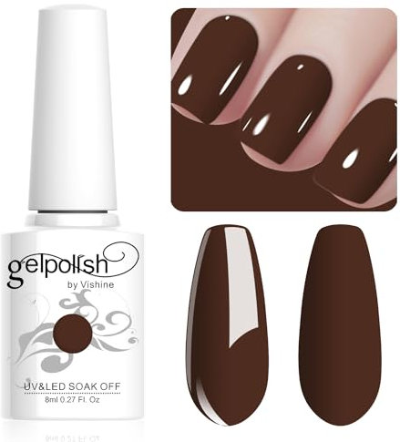 Vishine Gel Nail Polish, 1Pcs 8ml Chocolate Gel Polish Soak Off UV LED Gel Nail Art DIY Gel Nail Manicure for Girls Women #088