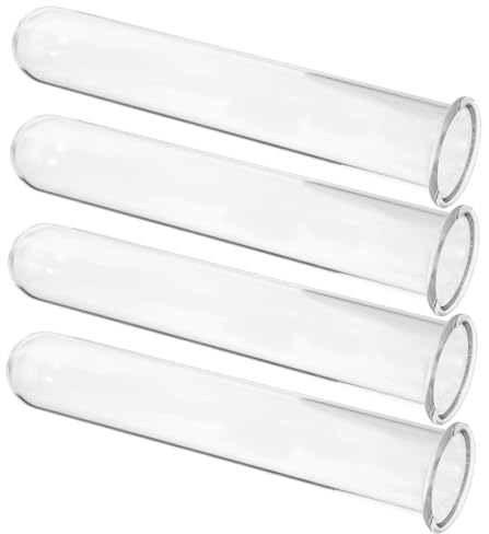 LIFKICH 4 Pièces Vase Tube à Essai Hydroponique en Verre - Pots De Fleurs à Éprouvette Pour Bureau