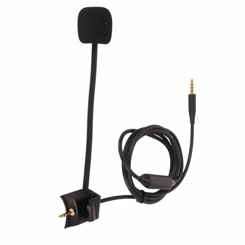 Beufee Câble De Microphone à Perche, Câble De Micro à Perche pour Casques De Jeu, Câble Audio De Microphone, Contrôle du Volume Muet
