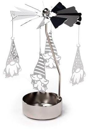 Puckator Christmas Gonk Rotating Carousel Spinning Tea Light Candle Holder - Christmas Candle Carousel Spinner - Rotary Rotating Tea Light Candle Holders - Spinner - Table Room Decoration Decor