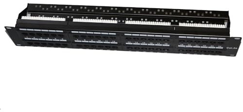 Panneau de brassage UTP Cat 5e 48 ports réseau RJ45 48 pouces monté en rack avec bras de gestion arrière