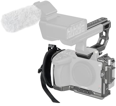 SMALLRIG FX3 / FX30 HawkLock Quick Release Camera Cage Kit for Sony with XLR Handle Extension, Wrist Strap and Cable Clamp for HDMI, QR Cold Shoe, NATO Rail/QR Plate for Arca, Titanium Gray - 4771