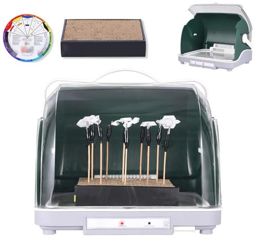 Caja De Secado De Pintura Modelo, Cabina Secadora De Pintura Modelo Mini, Cabina Seca con Aerógrafo Eléctrico De 120 W con Modo De Aire Frío, Caja De Filtro De Agua Y Cubierta Transparente