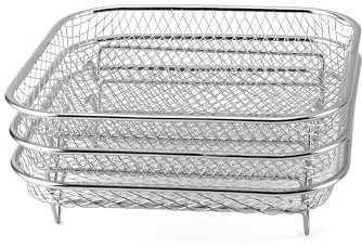 3 soportes apilables para freidora de aire, accesorios para freidora de aire de 7.8 pulgadas, bandeja de cesta de freidora de aire, estante deshidratador multicapa para hornear asar (rectangular)